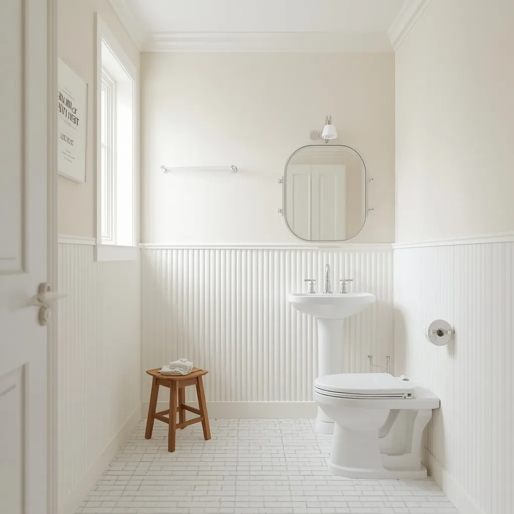 All white small bathroom