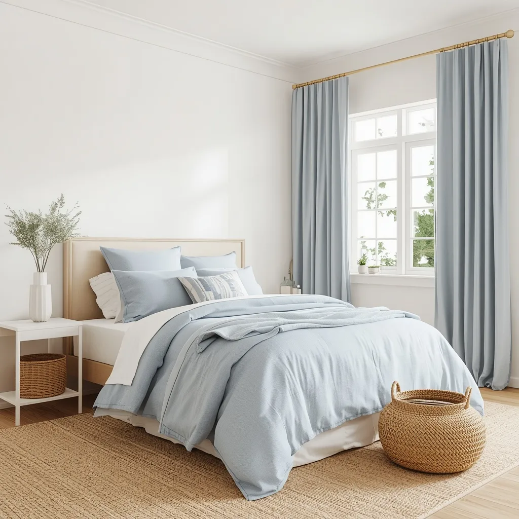 Coastal blue bedroom makeover