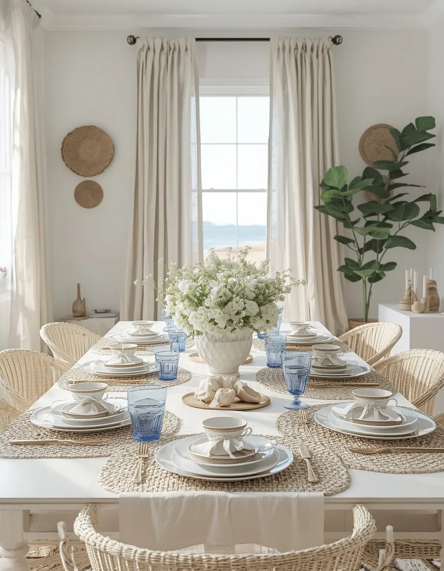 Coastal summer dining room