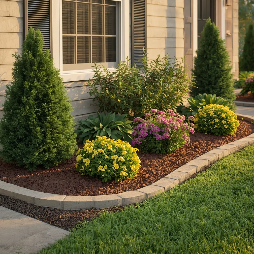 Foundation flower bed along house