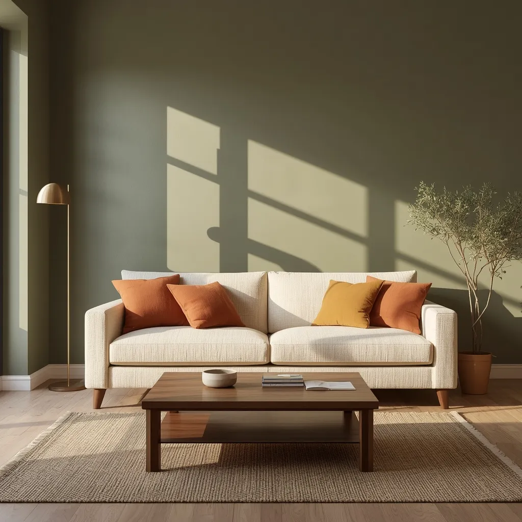Olive green living room color scheme