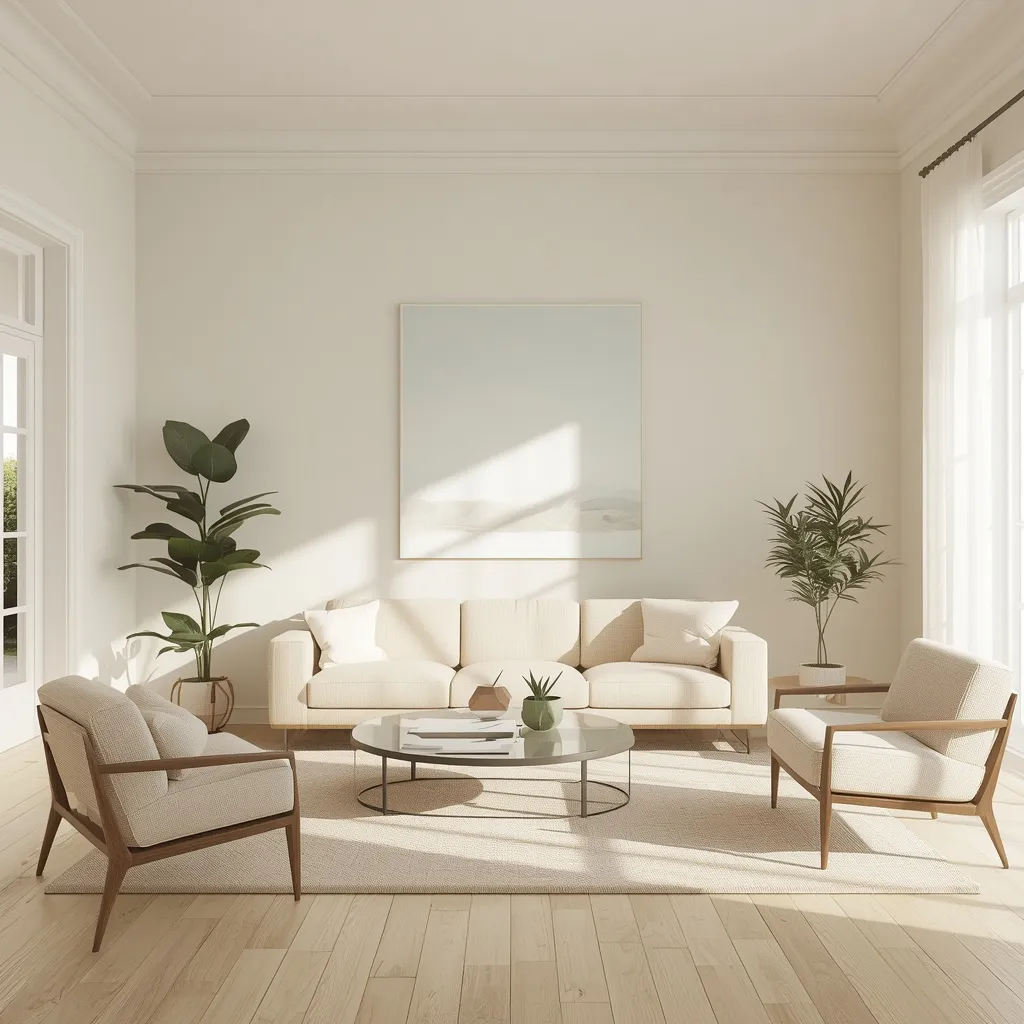 Soft white airy living room