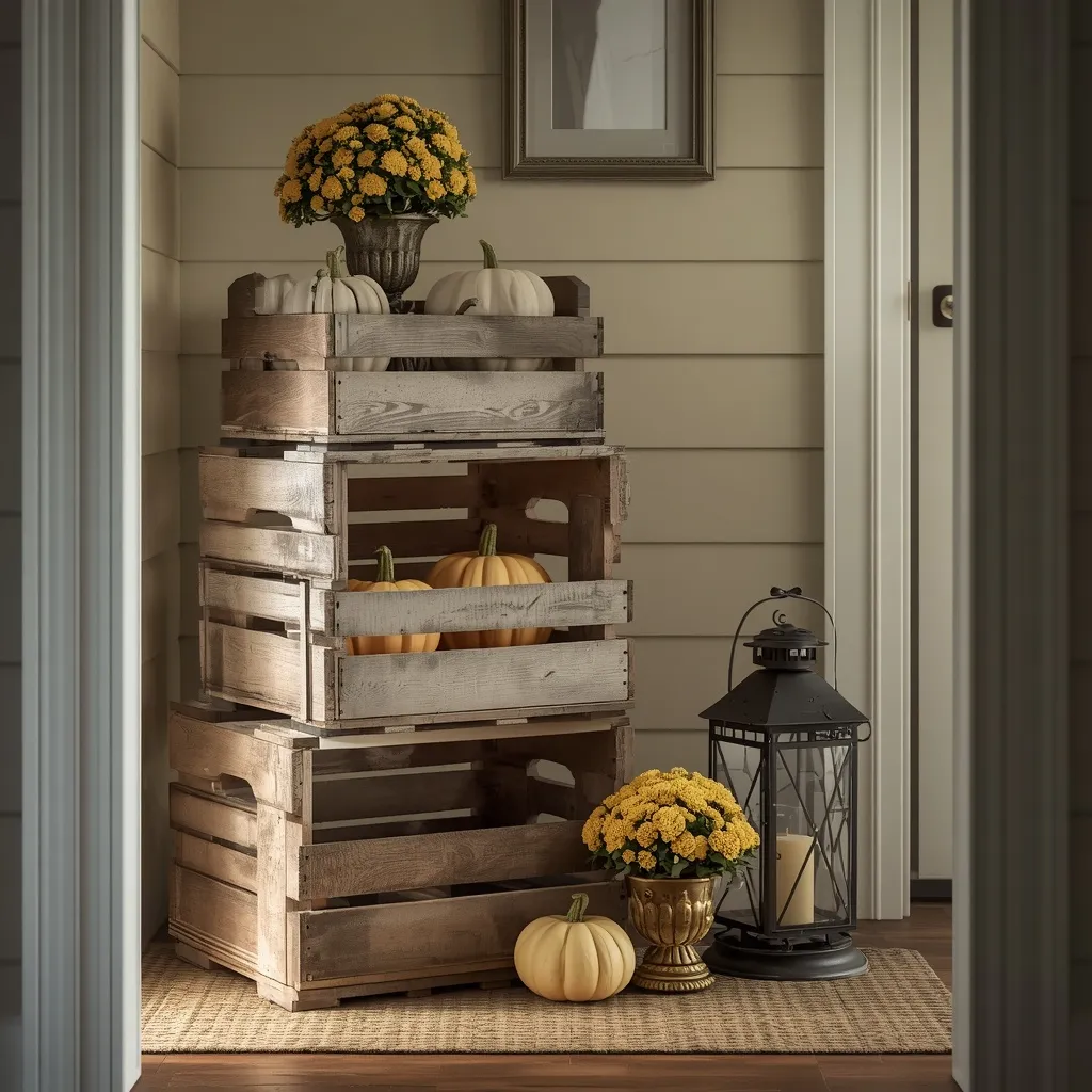 Wooden fall decor ideas collage