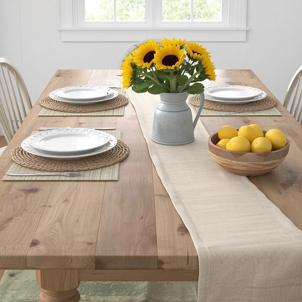 Summer farmhouse kitchen table decor