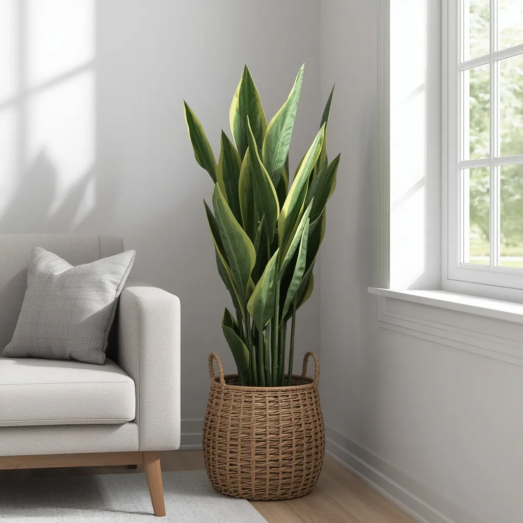 Tall snake plant floor statement living room