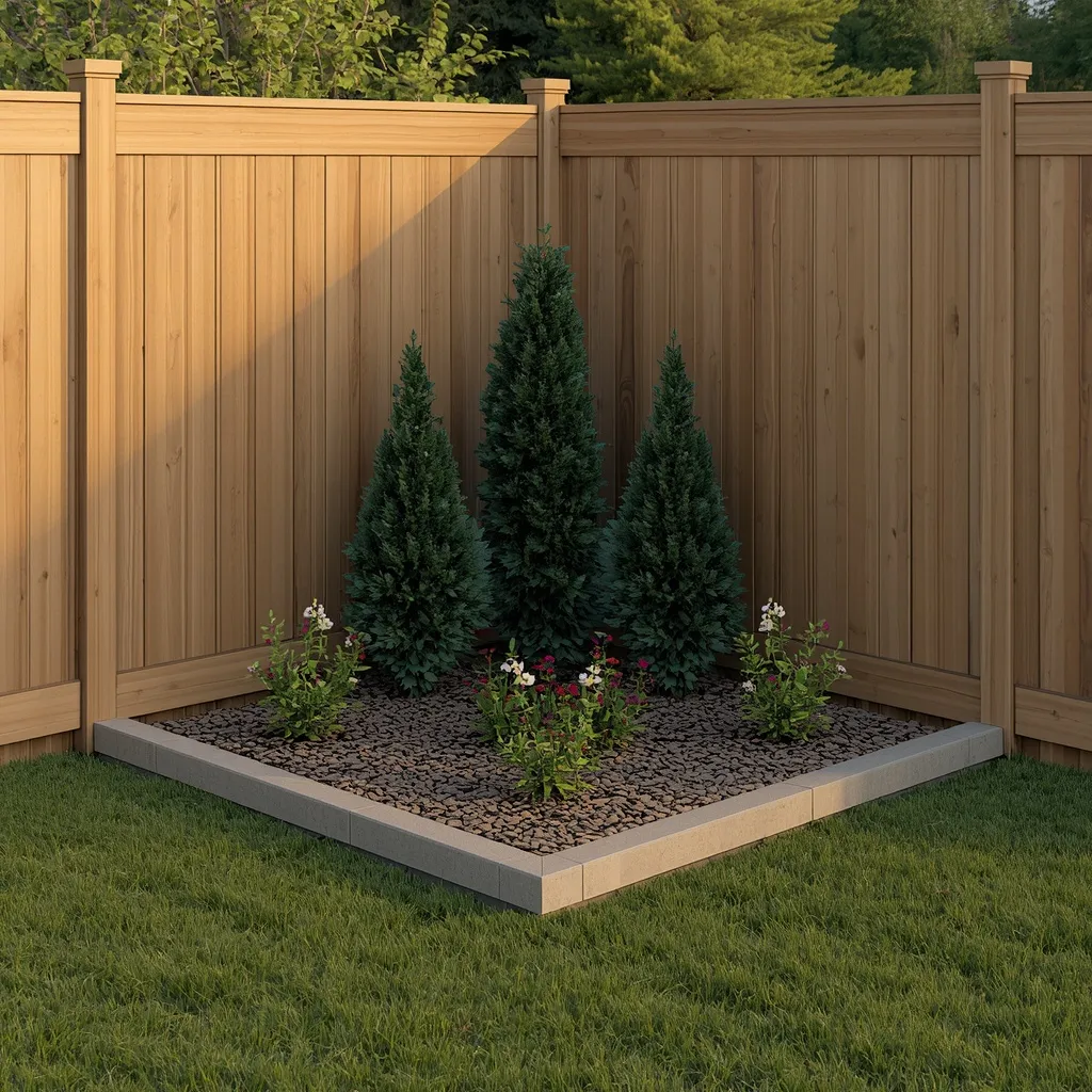 Triangular corner flower bed