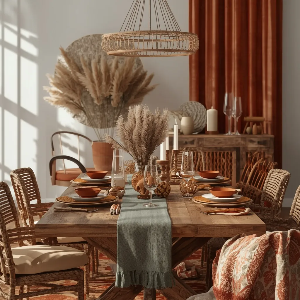 Boho late summer dining room