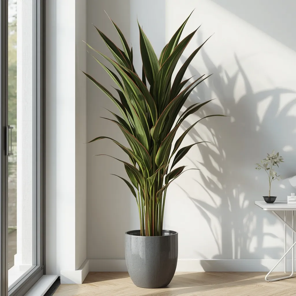 Dracaena marginata in a floor pot
