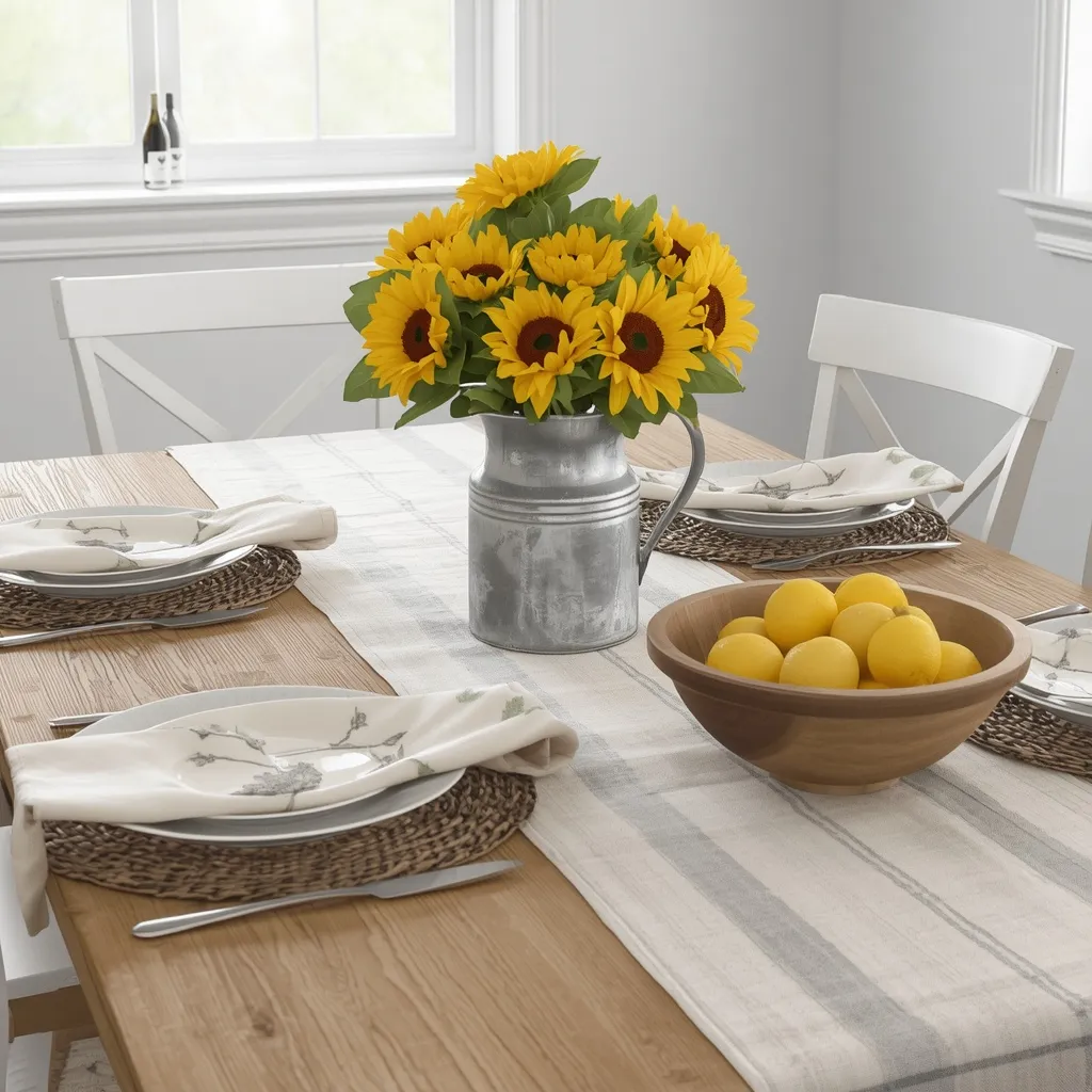 Farmhouse summer kitchen table