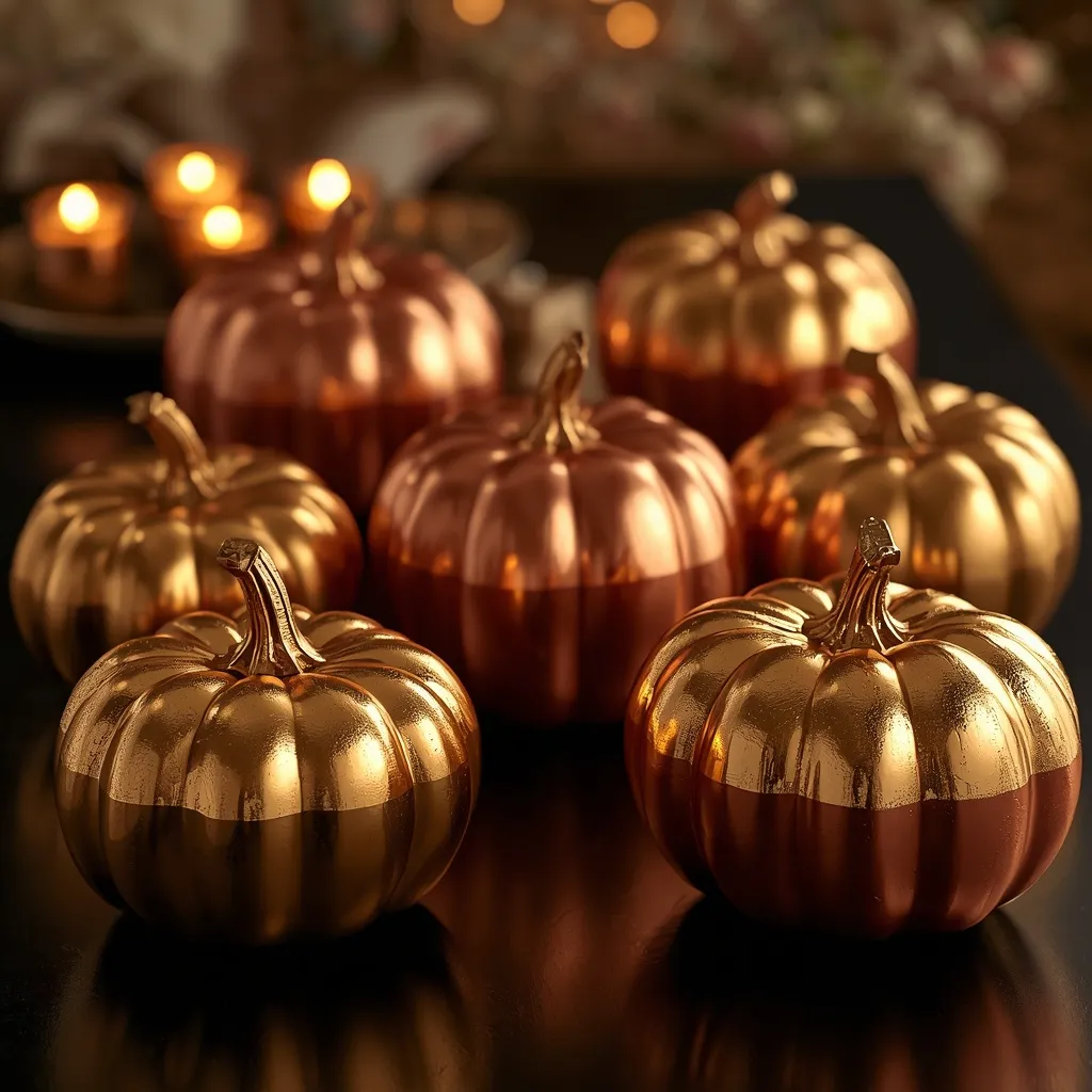 Gold metallic dipped pumpkins