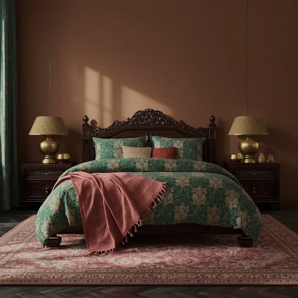 Indian inspired jewel tone bedroom