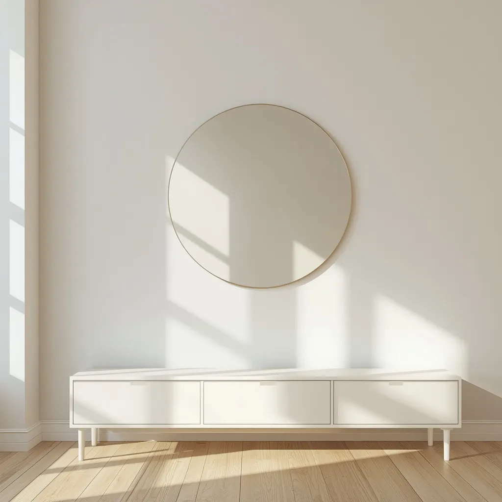 Large mirror reflecting daylight