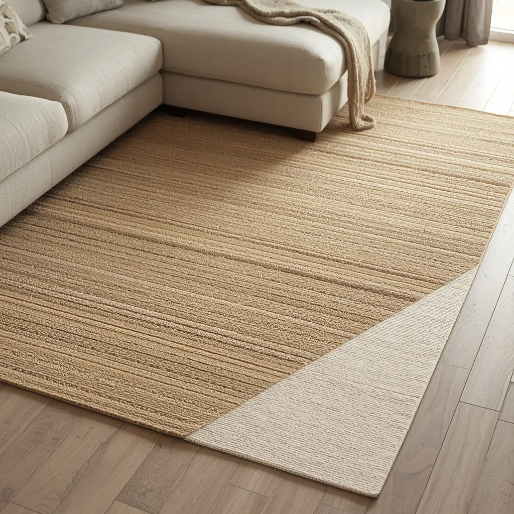 Layered jute rugs living room