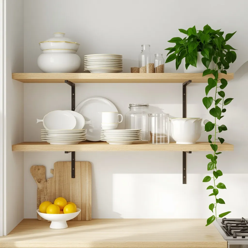 Lemon open shelf kitchen display