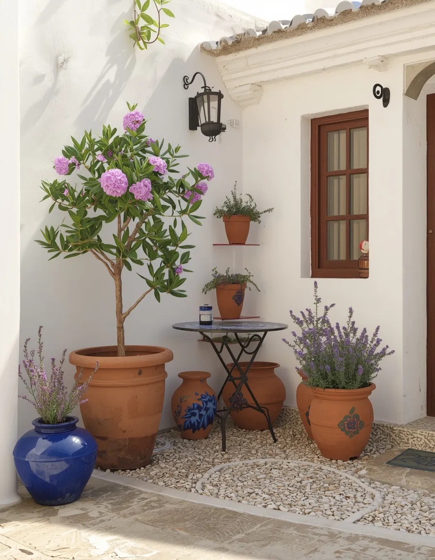 Mediterranean small backyard patio
