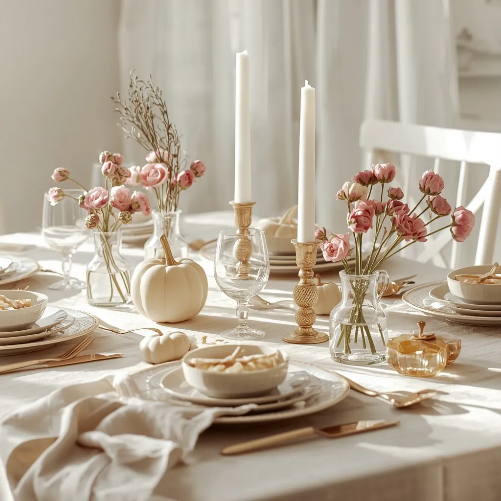 Light and airy fall brunch table