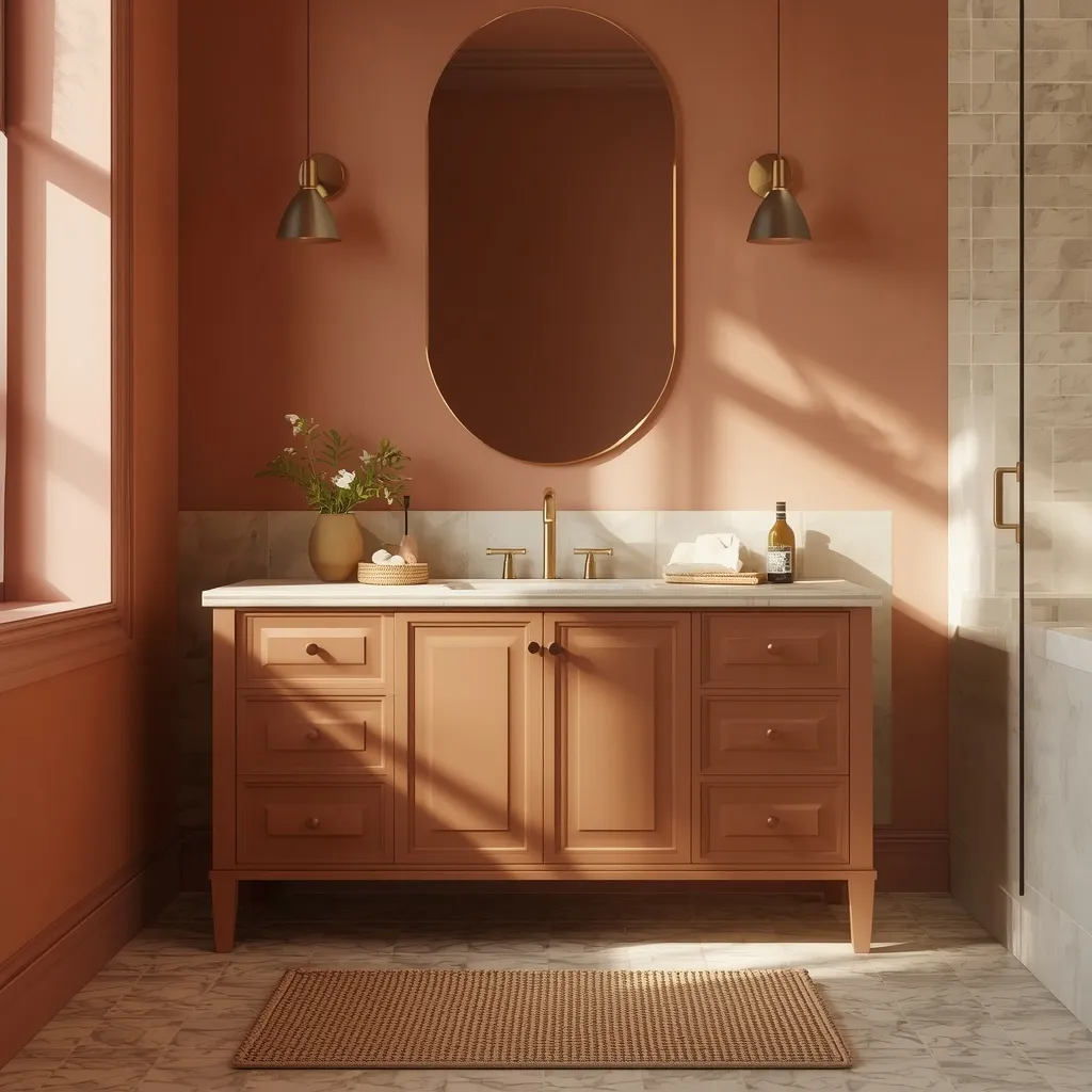 Terracotta bathroom vanity color