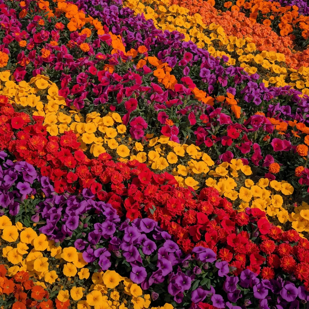 Annual flower bed color blocks