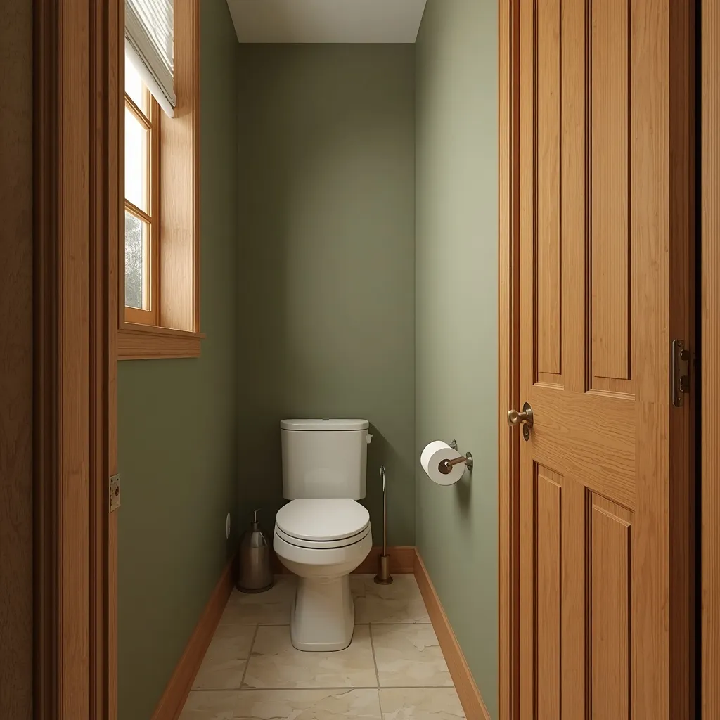 Bathroom wall color with oak trim