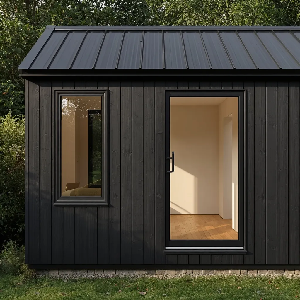 Black modern cabin shed office