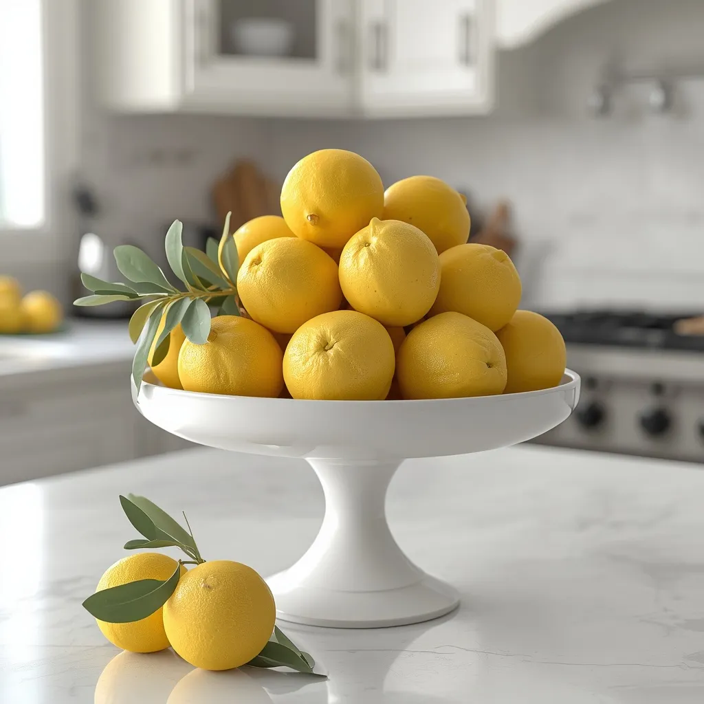 Fresh lemon bowl centerpiece