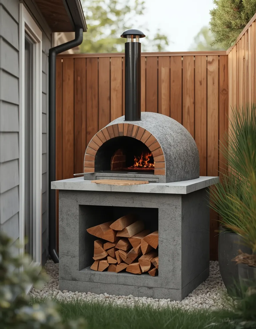 Pizza oven small backyard corner