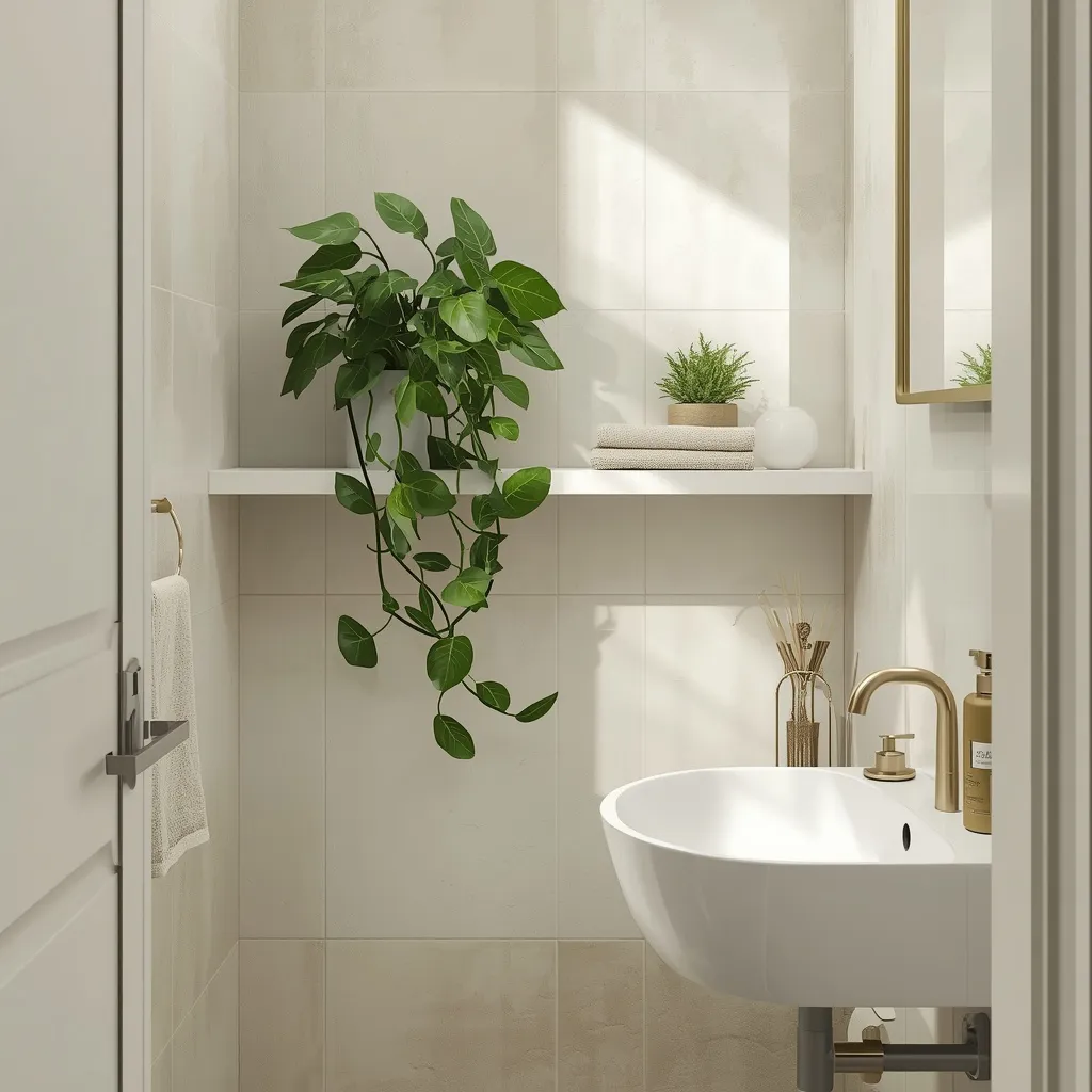 Powder room green plant retreat