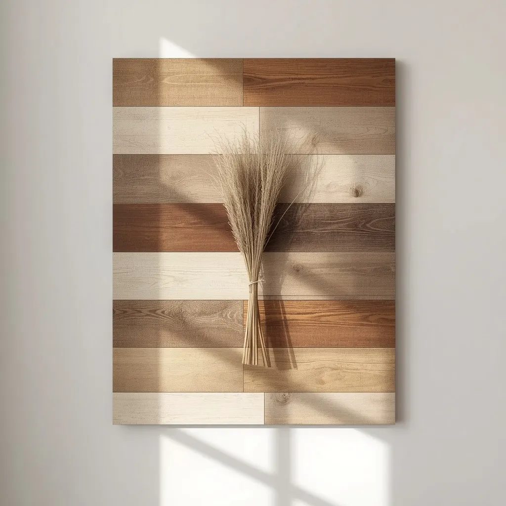 Reclaimed wood plank wall art for fall