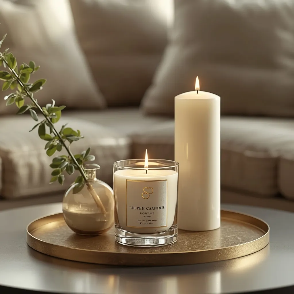 Scented summer candle vignette