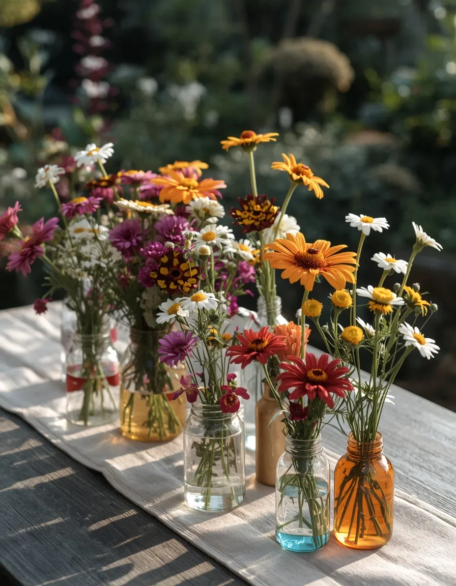 Wildflower meadow outdoor dining table
