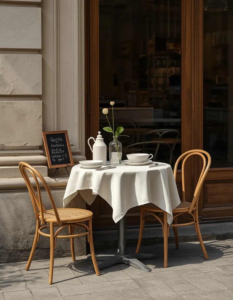 Bistro-style outdoor dining setup