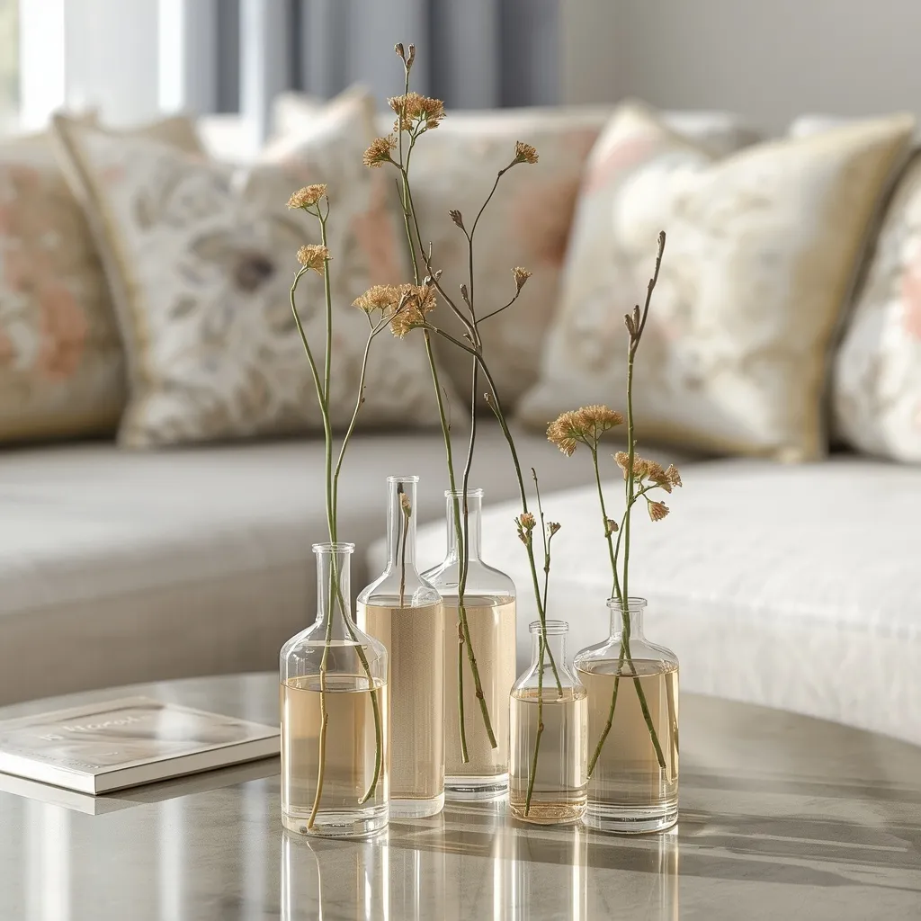 Bud vase cluster coffee table