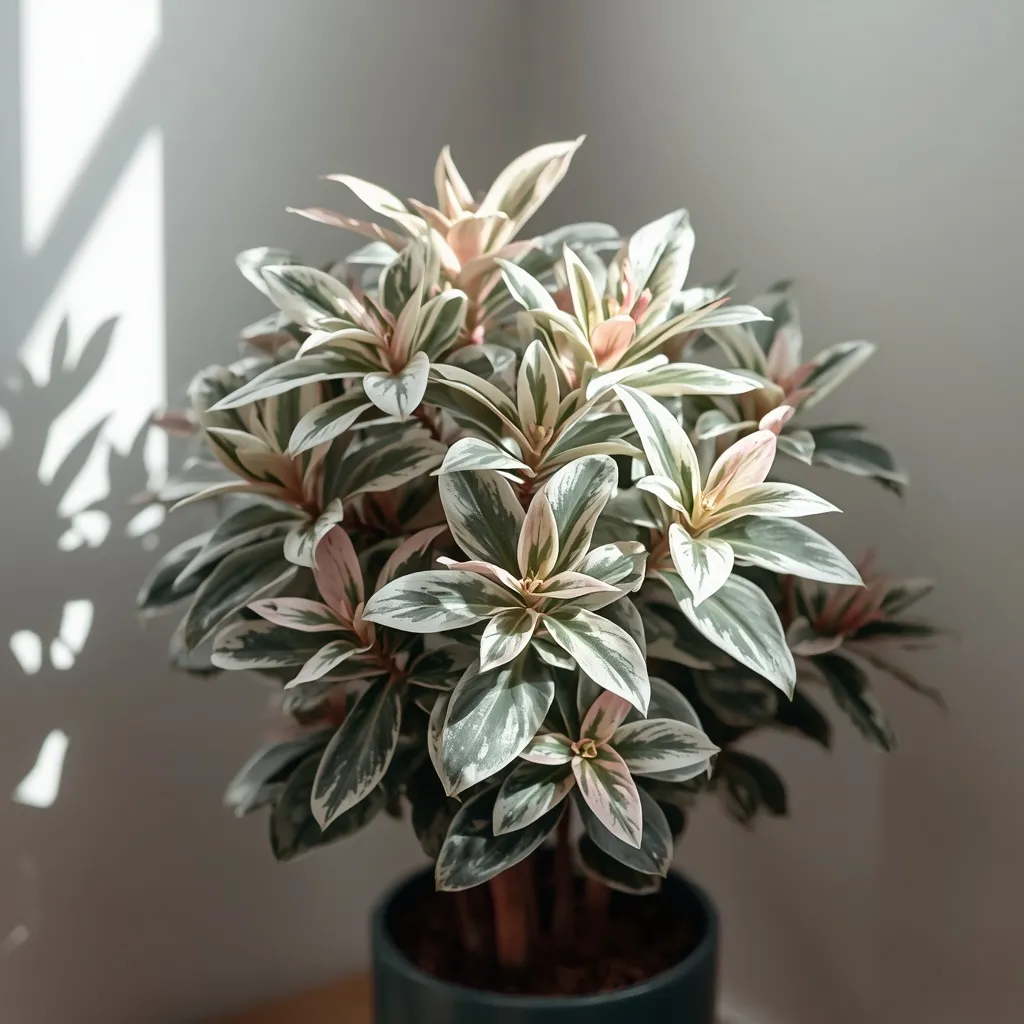 Chinese evergreen with patterned leaves