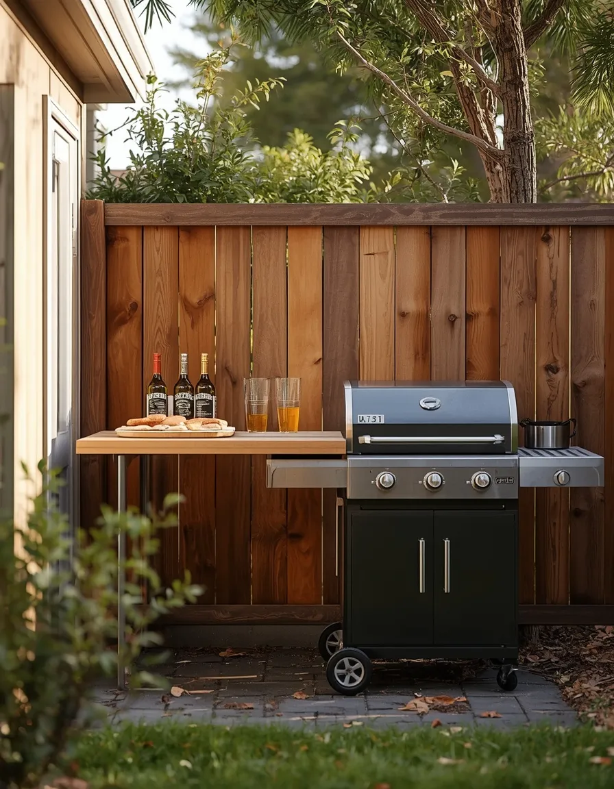 Fold-down wall backyard kitchen
