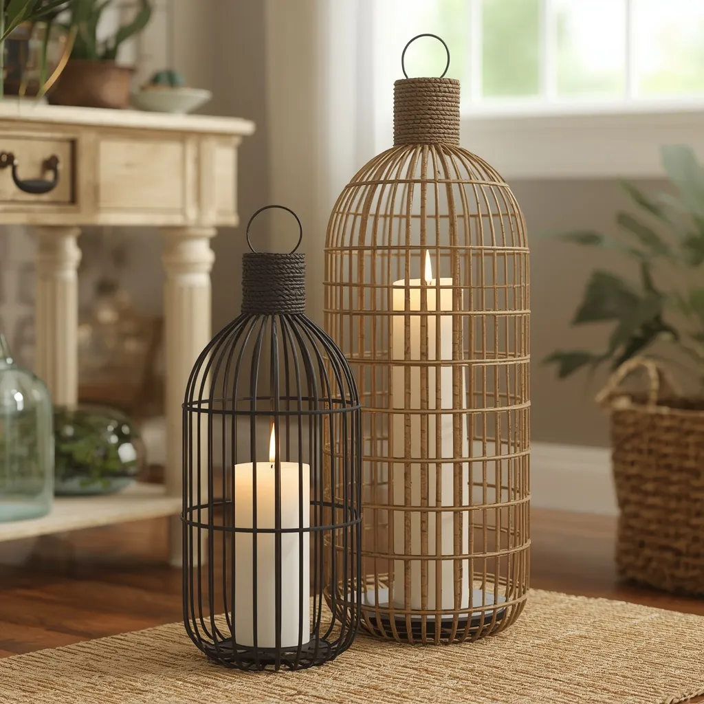 Lantern and candle living room duo