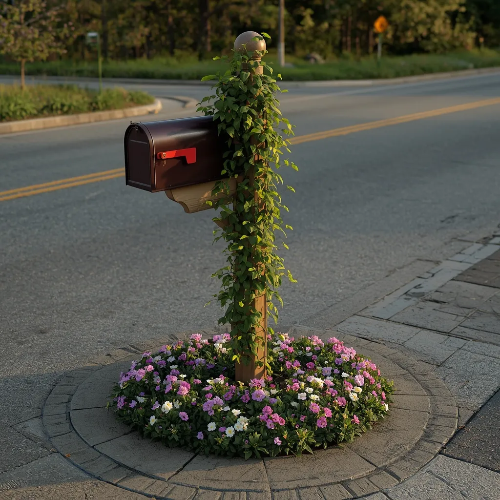 Mailbox circle flower bed