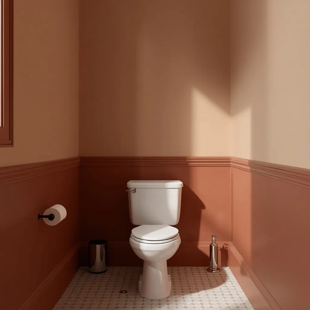 Two tone small bathroom walls