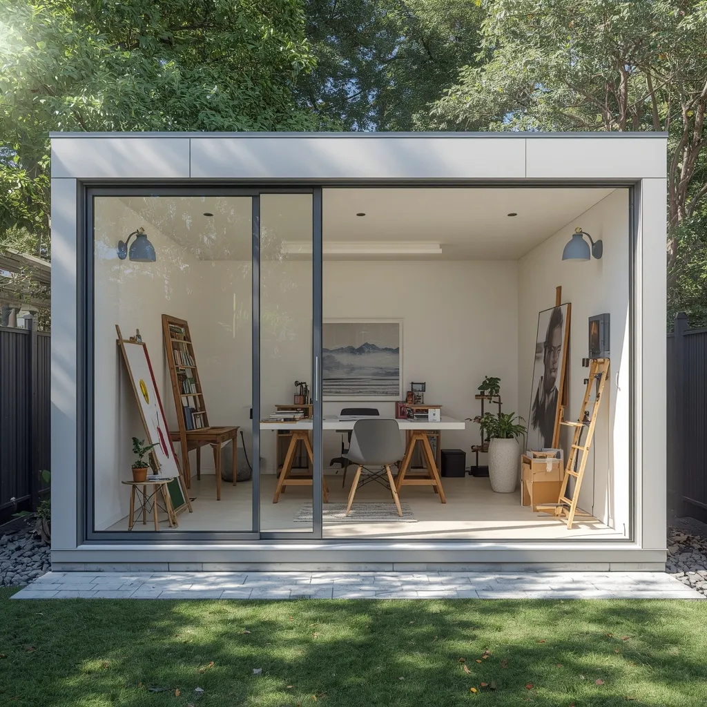 Artist studio glass wall shed office