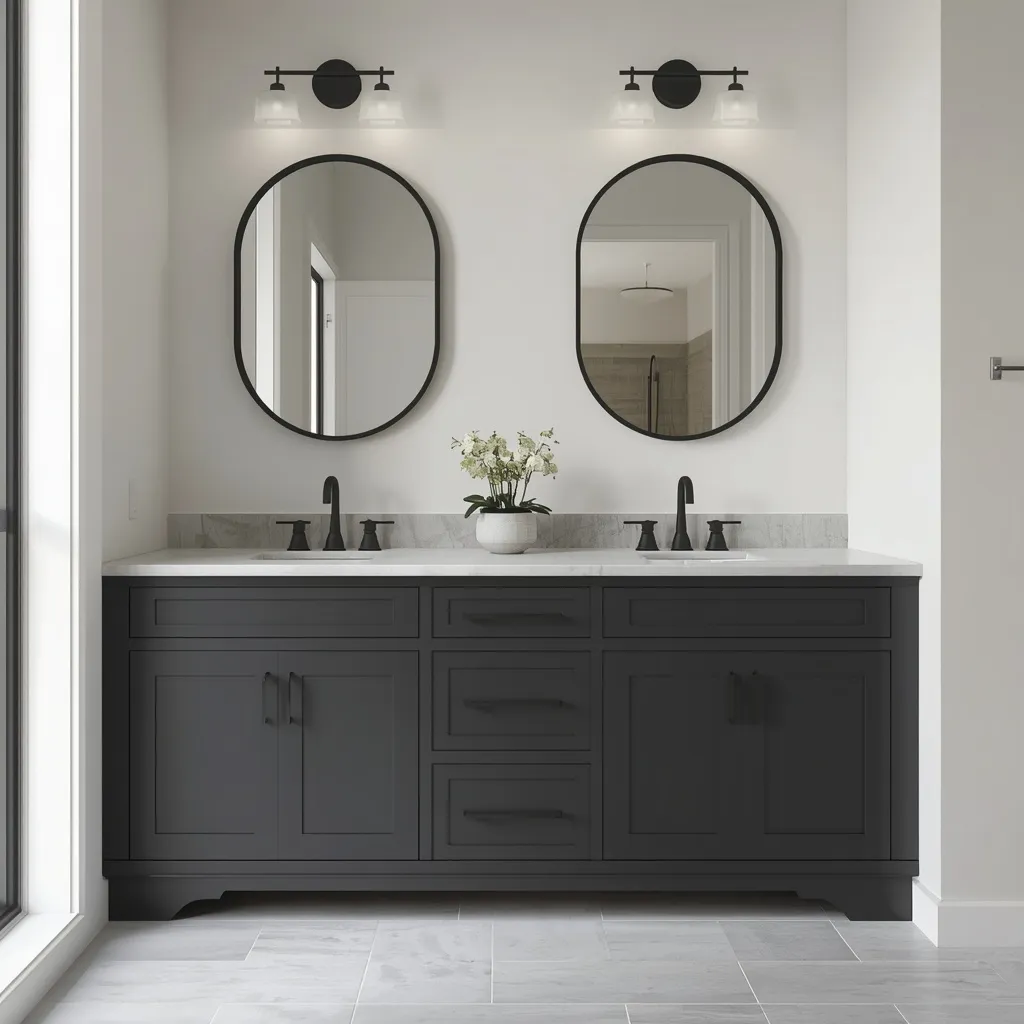 Charcoal grey bathroom vanity