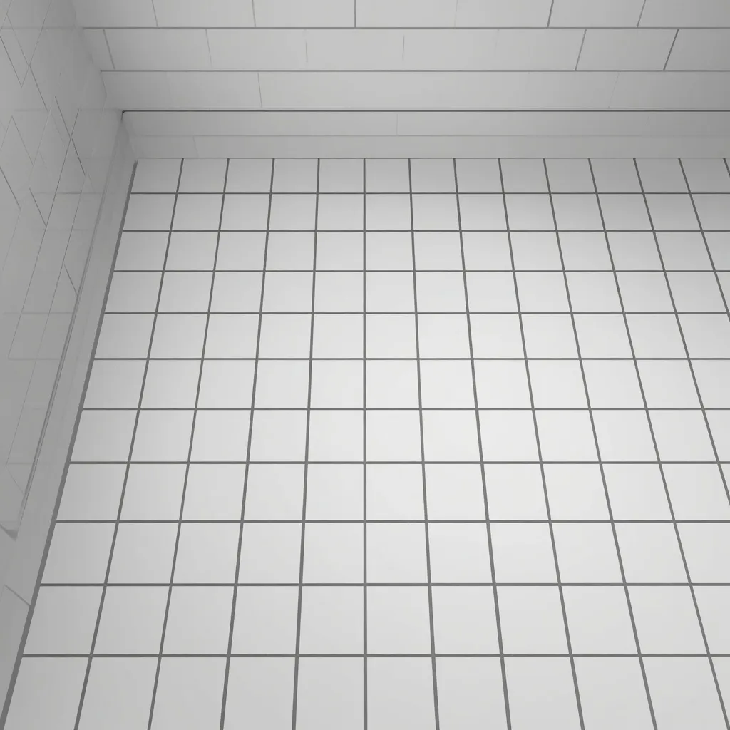 Contrast grout tile floor grid