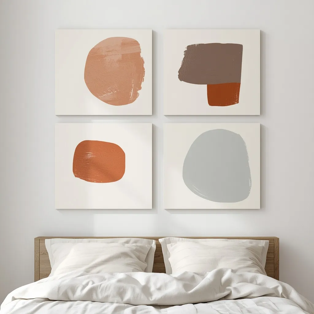 DIY painted canvas bedroom wall art