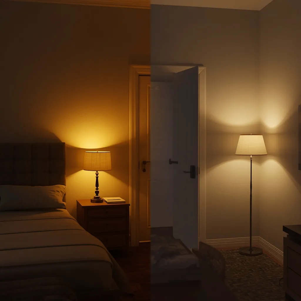 Lighting bedroom makeover warm lamps