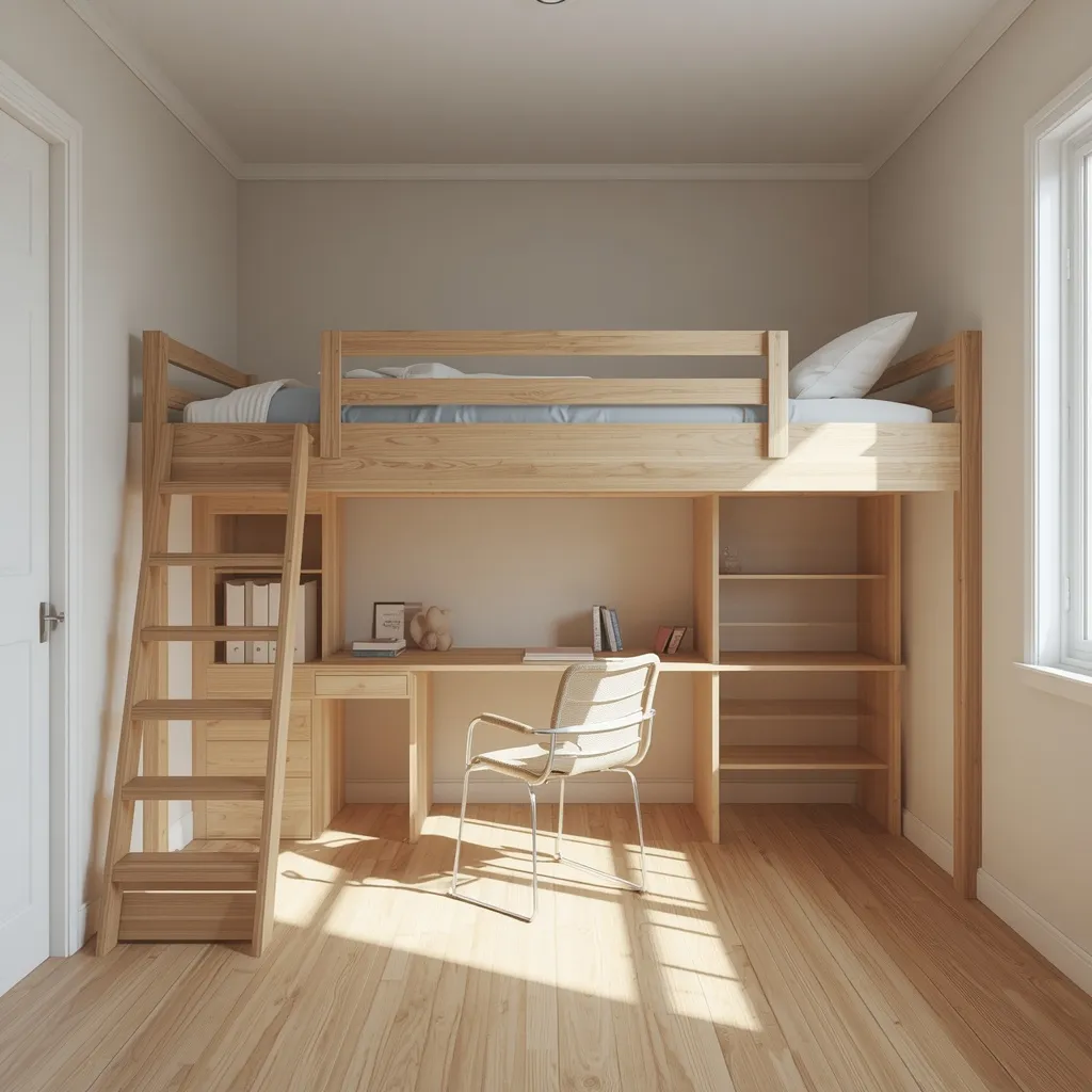 Loft bed small teen bedroom