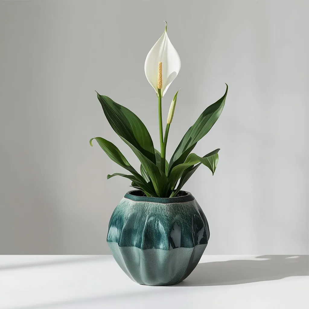 Peace lily in a bold statement pot