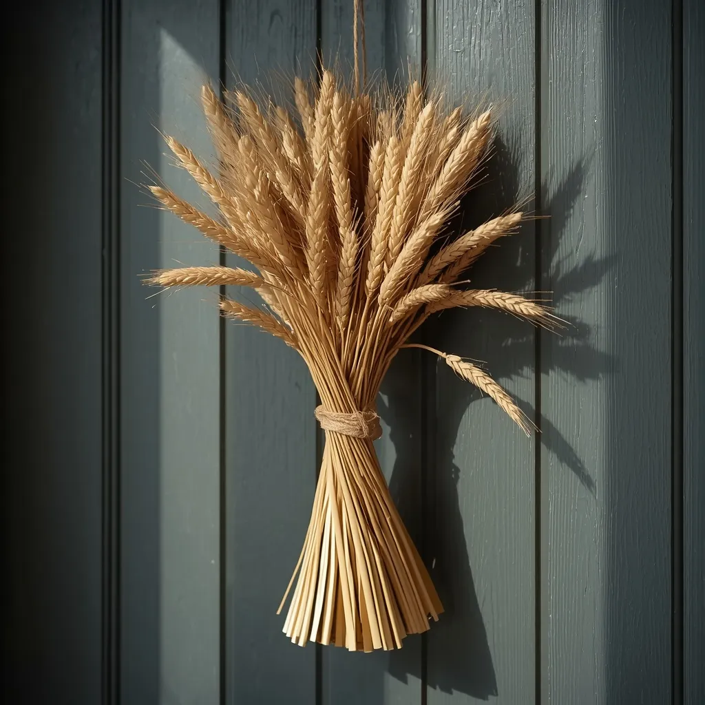 heat and corn husk bundle on a door