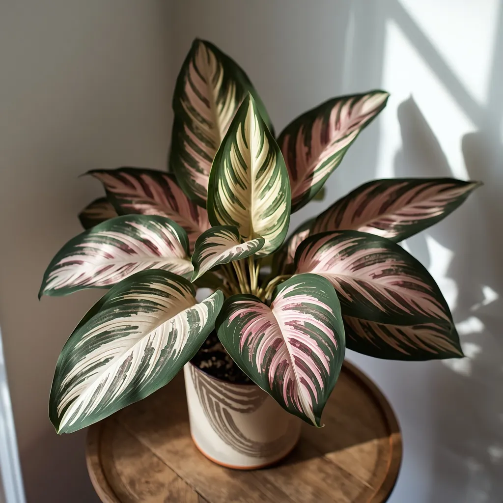 Calathea with patterned leaves