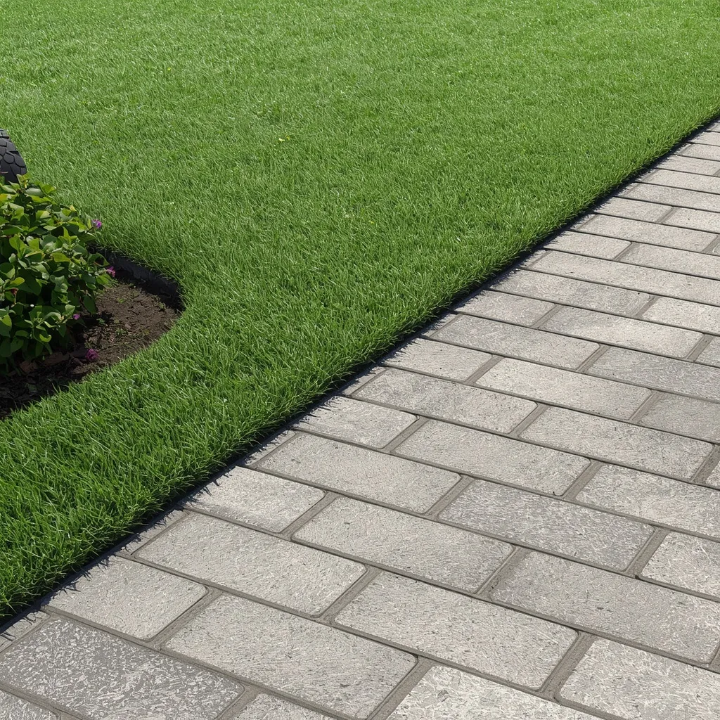Concrete paver mowing strip edge