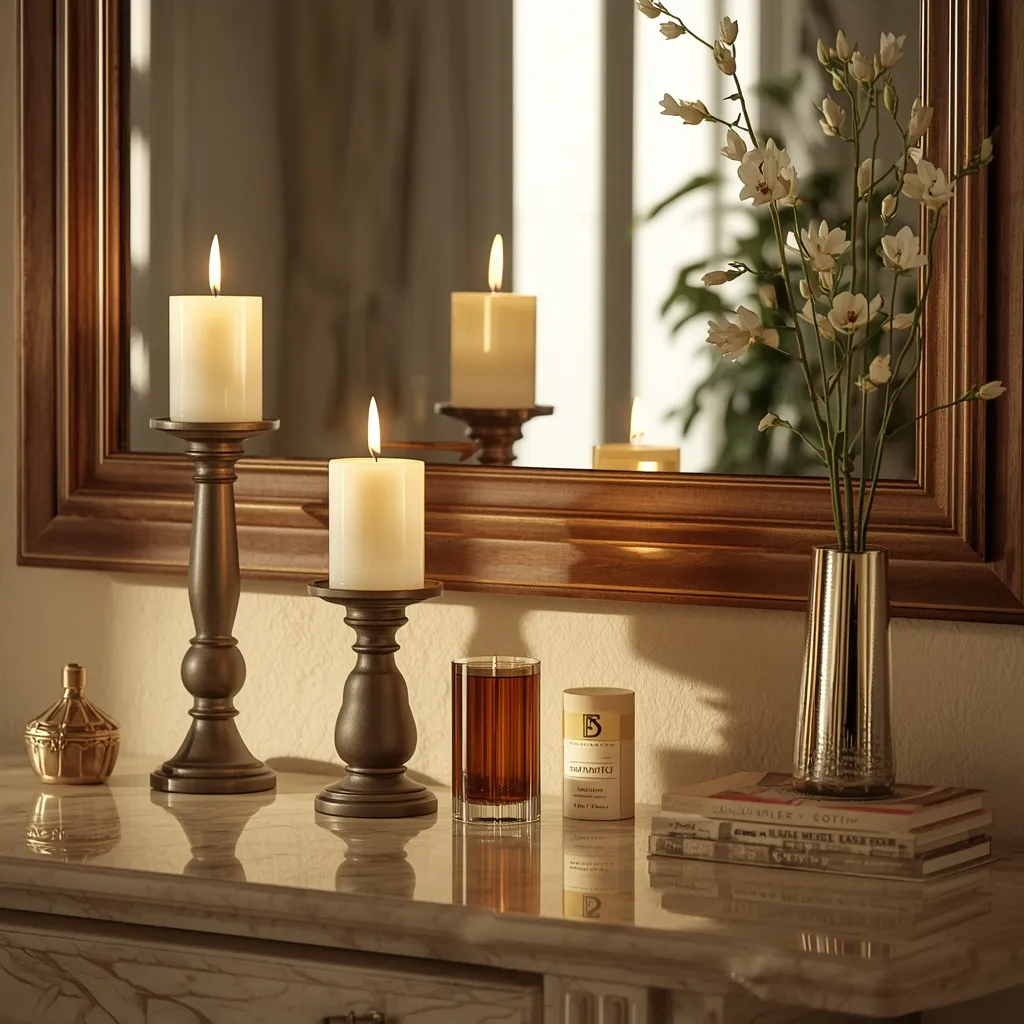Console table candle styling