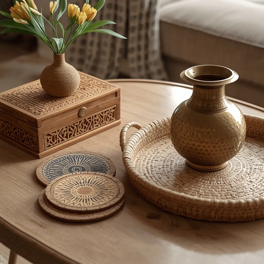 Global eclectic coffee table decor