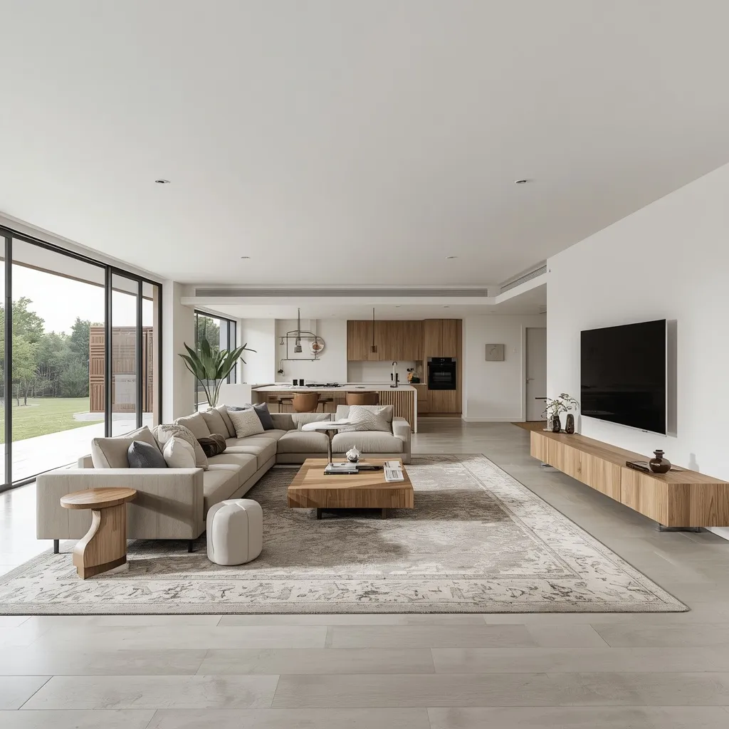 Open plan airy living zone